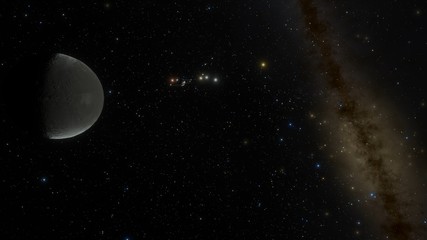 Iapetus Moon of Saturn Flyby