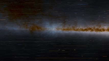 Milky Way Interstellar Hyperspace Sideways to Center