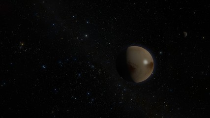 Pluto Dwarf Planet in Space
