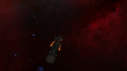 Starship in an Interstellar Nebula