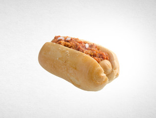 hot dog or sausage hot dog on a background.