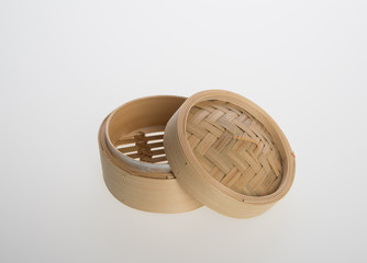 Chinese Bamboo Steamed or Bamboo Steamed for dimsum on background.