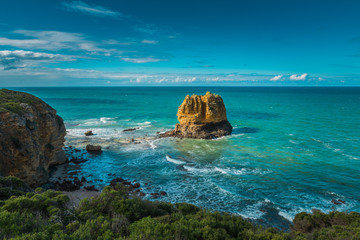 Eagle Rock Australian   coastal landscape limestone formation near Split Point, located at the Great Ocean Road, Victoria, Australia
