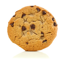 Chocolate homemade pastry cookies isolated on white background
