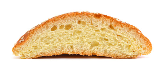 Whole wheat bread on white background