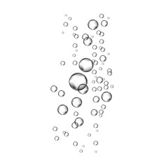 Realistic 3d oxygen  bubbles stream  in water, sea, aquarium.