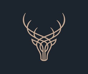 luxury dear logo icon vector