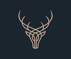 Fotobehang Hipster Dieren luxury dear logo icon vector  © RNH