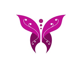 luxury butterfly logo icon element