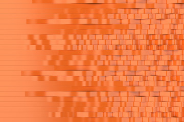 Abstract 3D rendering of orange sine waves