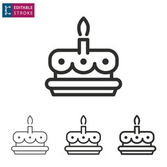 Cake line vector icon. Editable stroke.