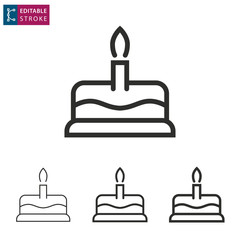 Cake line vector icon. Editable stroke.