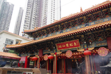 Fototapeta na wymiar 香港で最も有名な道教寺院である黄大仙