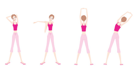 ヨガをする女性のイラスト