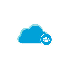 Cloud computing icon, team icon