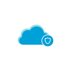 Cloud computing icon, shield icon