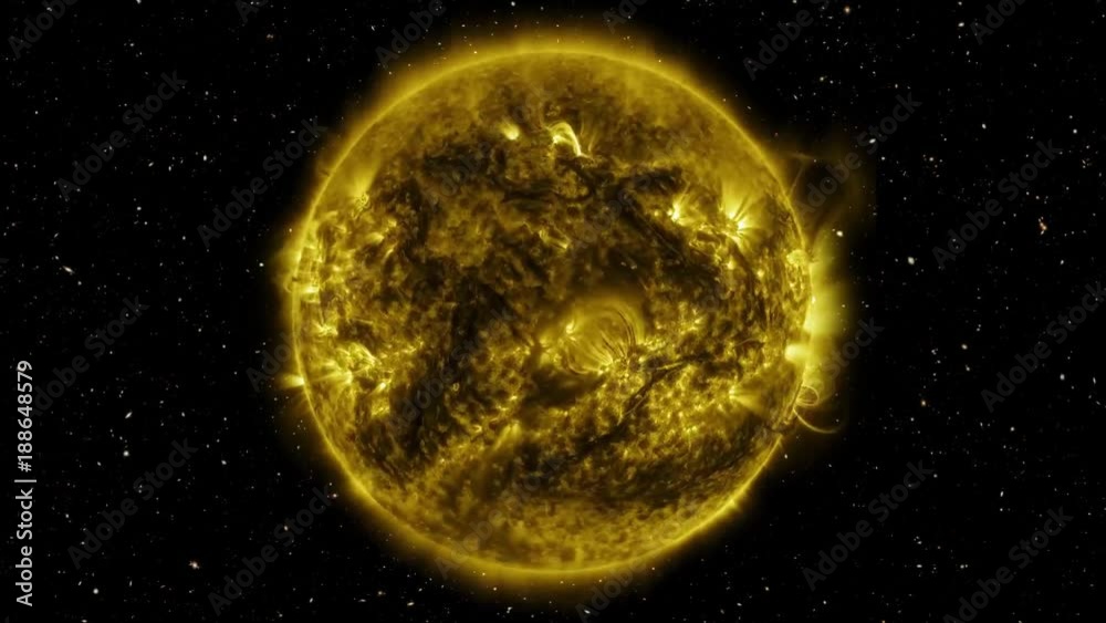 Poster flash in the sun rotating among the galaxy. elements of this image are furnished by nasa.