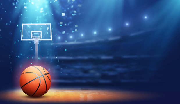 Basketball arena and ball Stock Illustration | Adobe Stock