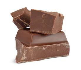 Chocolate broken isolated on white