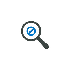 Magnifying glass icon, Ban icon