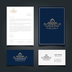 Luxury logo template. Luxurious brand identity.