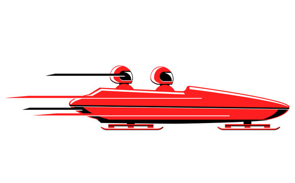 Speeding bobsled vector icon