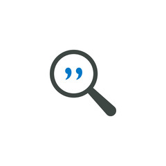 Magnifying glass icon, quotes icon