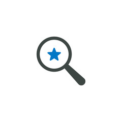 Magnifying glass icon, star icon
