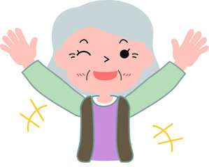 beautiful grandmother happy.eps