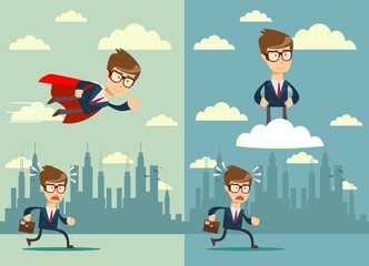 Business competition. Competitive advantage . Stock flat vector illustration