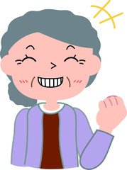 Elegant grandmother laugh.eps