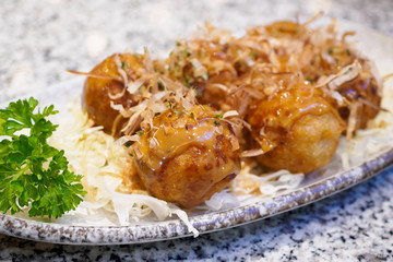 Takoyaki octopus balls Japanese food