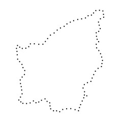 Abstract schematic map of San Marino from the black dots along the perimeter of vector illustration