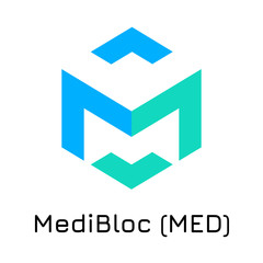 MediBloc (MED). Vector illustration crypto coin ic