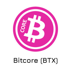 Bitcore (BTX). Vector illustration crypto coin ic