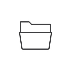 Open folder line icon, outline vector sign, linear style pictogram isolated on white. Symbol, logo illustration. Editable stroke