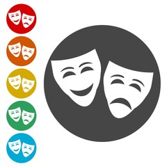 Theater mask isolated icon 