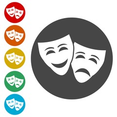 Theater mask isolated icon 
