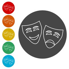 Theater mask isolated icon 