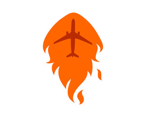 burning heat fire plane airport flight airline airway image symbol icon