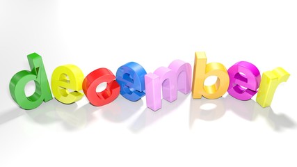 Fototapeta premium december colorful 3D write - 3D rendering