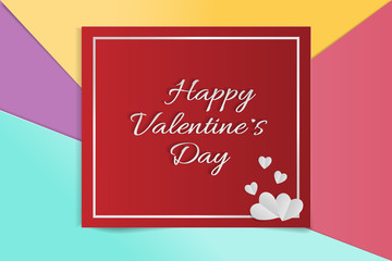 Valentine card For showcase love style paper art.