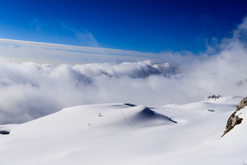 Naklejka na ściany i meble panorama invernale dalla cima di Piazzo - Alpi Orobie