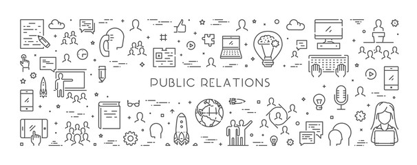 Vector line web concept for public relations