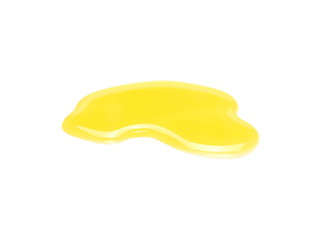 Puddle of orange juice isolated on white background, clipping path