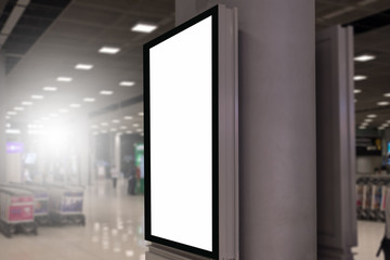 blank advertising billboard at airport.