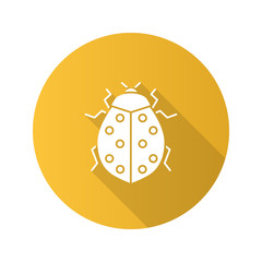 Ladybug flat design long shadow glyph icon