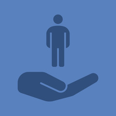 Open hand with human glyph color icon