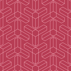Red and pale pink geometric seamless pattern