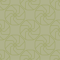 Olive green geometric print. Seamless pattern